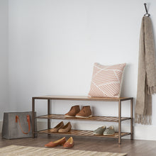 Load image into Gallery viewer, Trinity 3-Tier Bamboo Shoe Bench in Bronze Anthracite
