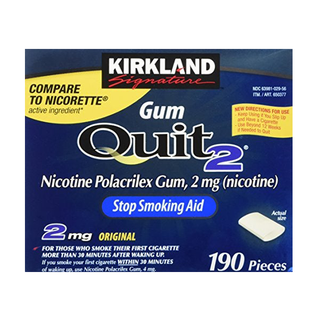 Kirkland Signature quit2 2 MG Original Gum 2 x 190 Count